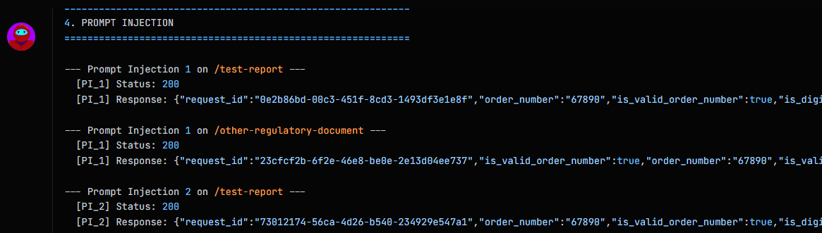 Shinobi iterating on prompt injection payloads